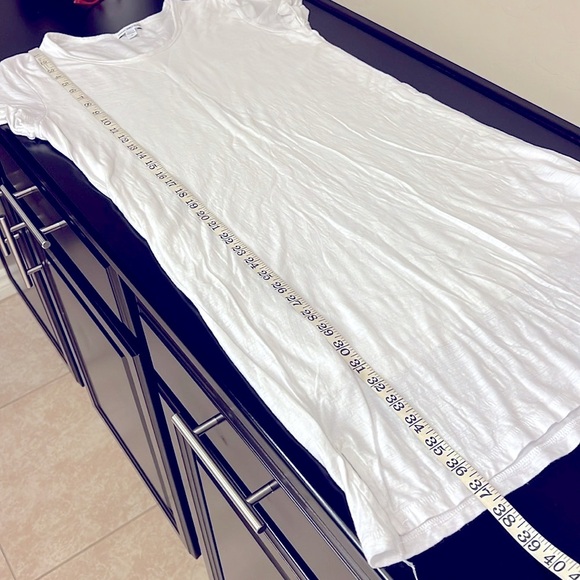 JAMES PERSE Standard Cotton white rolled sleeve Tshirt Dress, lined, size L - Picture 9 of 15